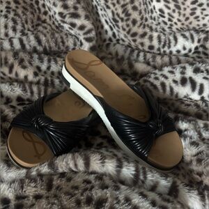 Sam Edelman Black Knotted Slide Sandals